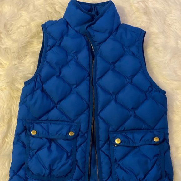J. Crew Bright Royal Blue Quilted Puffer Vest - Picture 4 of 8